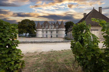 Monbazillac castle (Chateau de Monbazillac) with vineyard, Dordogne department, Aquitaine, France