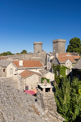 View of the medieval village of La Couvertoirade in Larzac, Aveyron, France