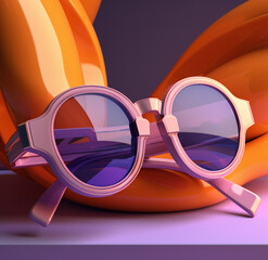 Trendy modern sunglasses on an abstract background