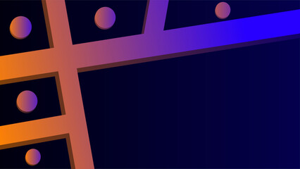Artistic geometric bars and circles frame twilight colors dark blue gradient