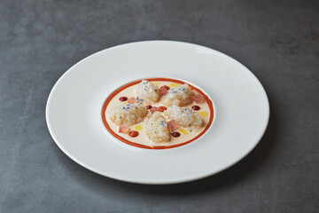 Sweet and sour squid carpaccio - obrazy, fototapety, plakaty