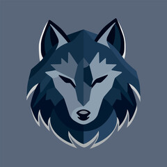 Head of a wolf. Styling the head for your design. Vector illustration, isolated objects. Logo design.
