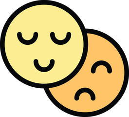 Customer emoji icon outline vector. Satisfaction level. Face mood color flat