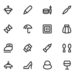 Set of Beauty Products Bold Line Icons

