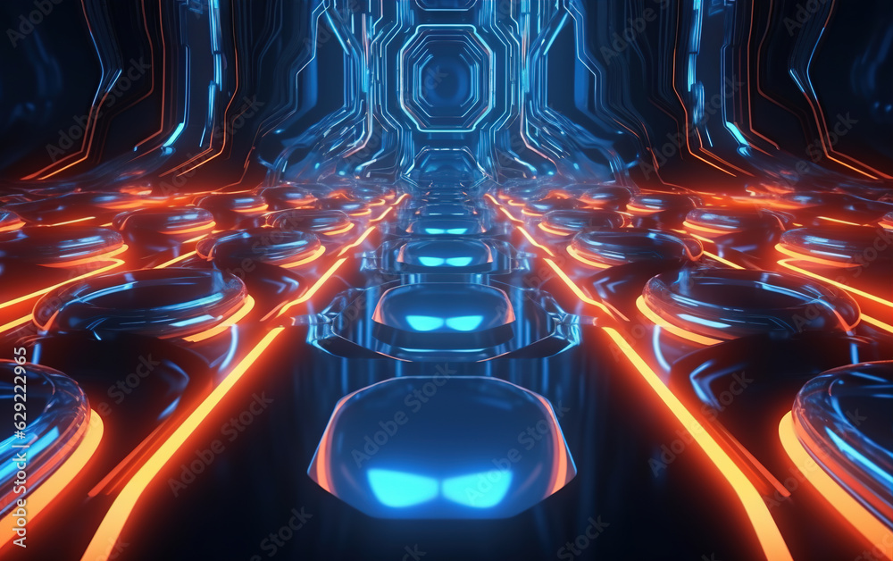 Wall mural abstract colorful light background,created with generative ai tecnology.