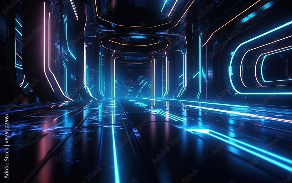Wall mural abstract colorful light background,created with generative ai tecnology.
