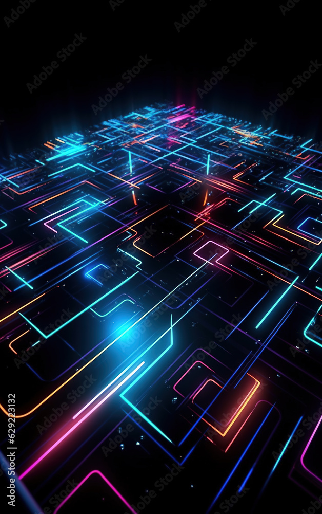 Wall mural abstract colorful light background,created with generative ai tecnology.