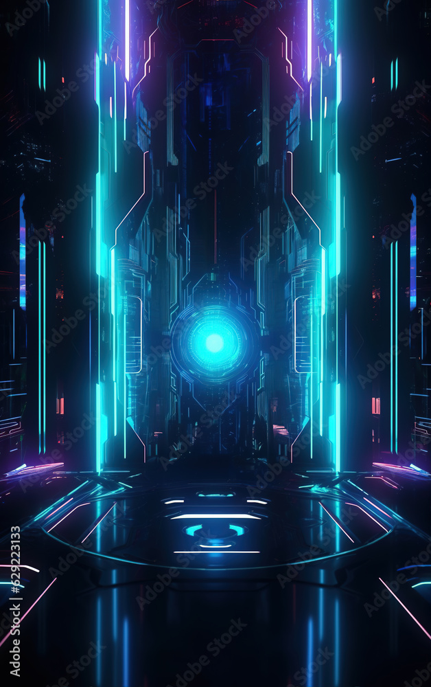 Wall mural abstract colorful light background,created with generative ai tecnology.