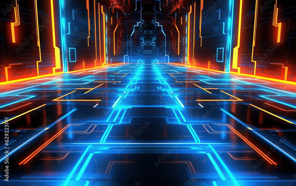 Wall mural abstract colorful light background,created with generative ai tecnology.