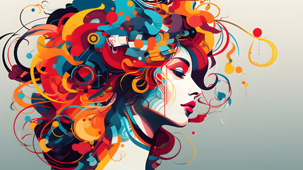 Abstrat artwork painting woman portrait picture 