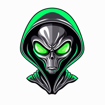 Esport vector logo alien, alien icon, alien head, vector, sticker