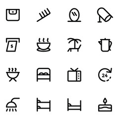 Collection of Motel Bold Line Icons 

