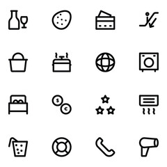 Bundle of Vacations Bold Line Icons 


