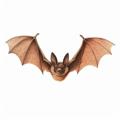 Naklejka premium Vintage bat on halloween, hand draw illustration
