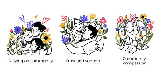 Mental health and psychology concept llustrations. Overwhelming and trapped feelings, intrusive thoughts. Visual Stories Collection.