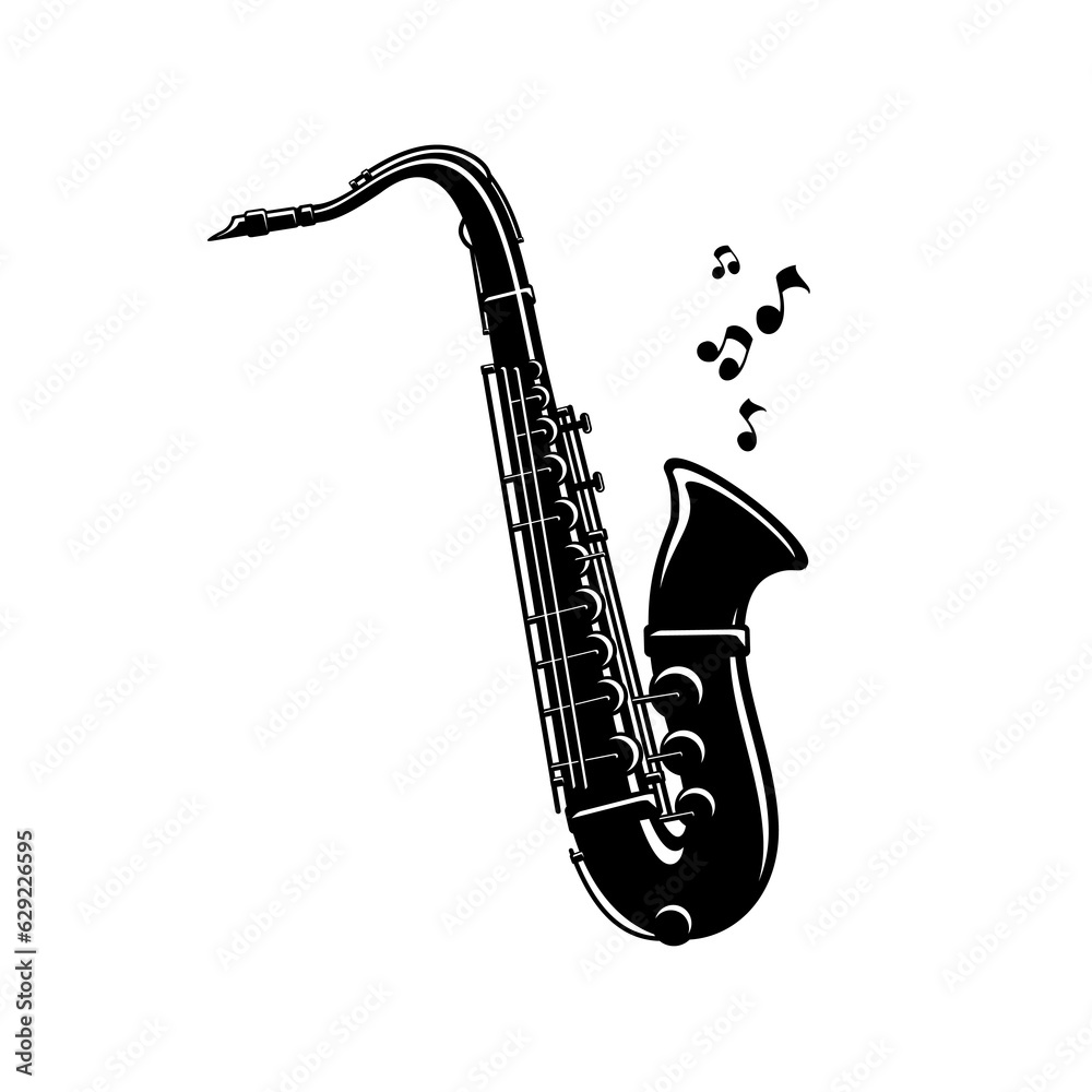 Wall mural saxophone wind instrument vector design