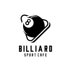 vector illustration of billiard ball logo on white background	