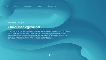 Blue Abstract fluid wave. Modern poster with gradient 3d flow shape. Innovation background design for landing page. Vector