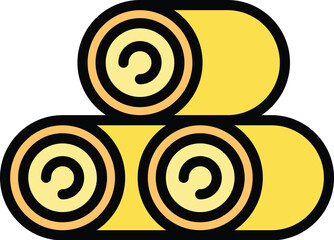 Grass bale icon outline vector. Hay straw. Farm stack color flat