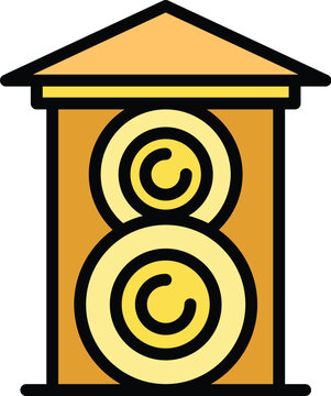 recommend clip art: Bale stack icon outline vector. Farm hay. Farm haystack color flat