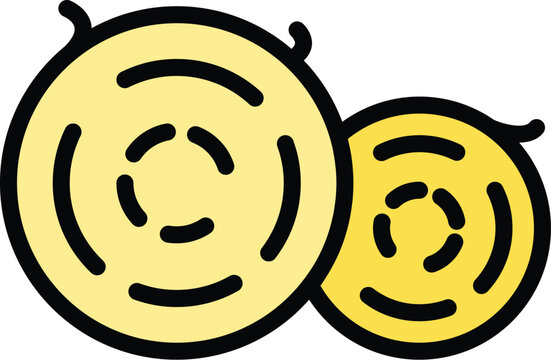 recommend clip art: Round bale icon outline vector. Hay straw. Farm grass color flat