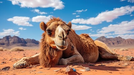 the camel is in the desert