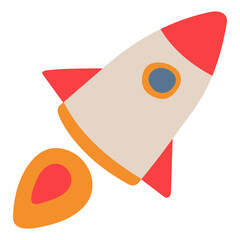 Spaceship Single 1 cute on a white background, vector illustration.