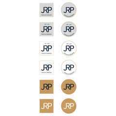  JRP minimal logo vector icon template. letter logo, word logo