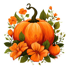 Realistic pumpkin Vector. Vegetables autumn harvest. Fall Season illustrations