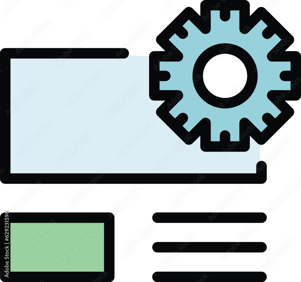 Poster web cms icon outline vector. design development. graphic code color flat