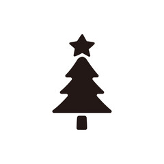 Christmas tree icon.Flat silhouette version.