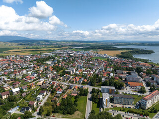 Aerial view of the city of Namestovo in Slovakia