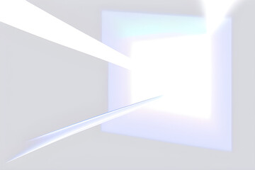 Dimensional shift on a white background, draw a picture of the passage of light. Generative AI