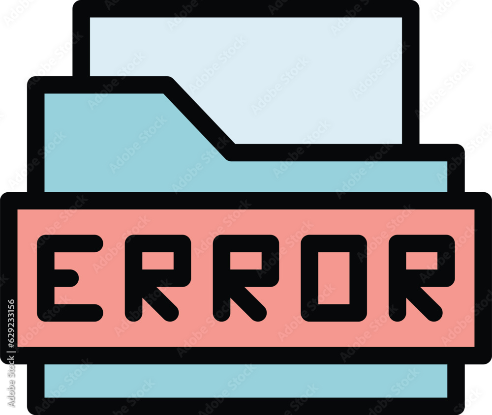Aufkleber folder error icon outline vector. website code. web design color flat