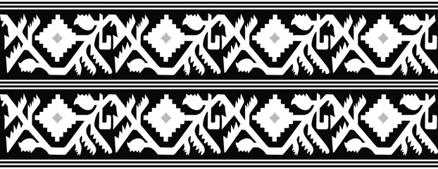 Jamdani saree border vector pattern design. Bangladesh and Indian original traditional saree design patterns.