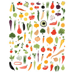 Abstract vector of a collection of vegetables