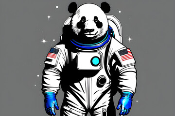 panda Astronaut character. Generative AI
