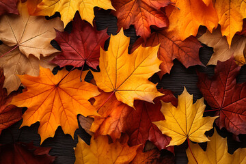 Naklejka na ściany i meble Photograph Background with autumn leaves