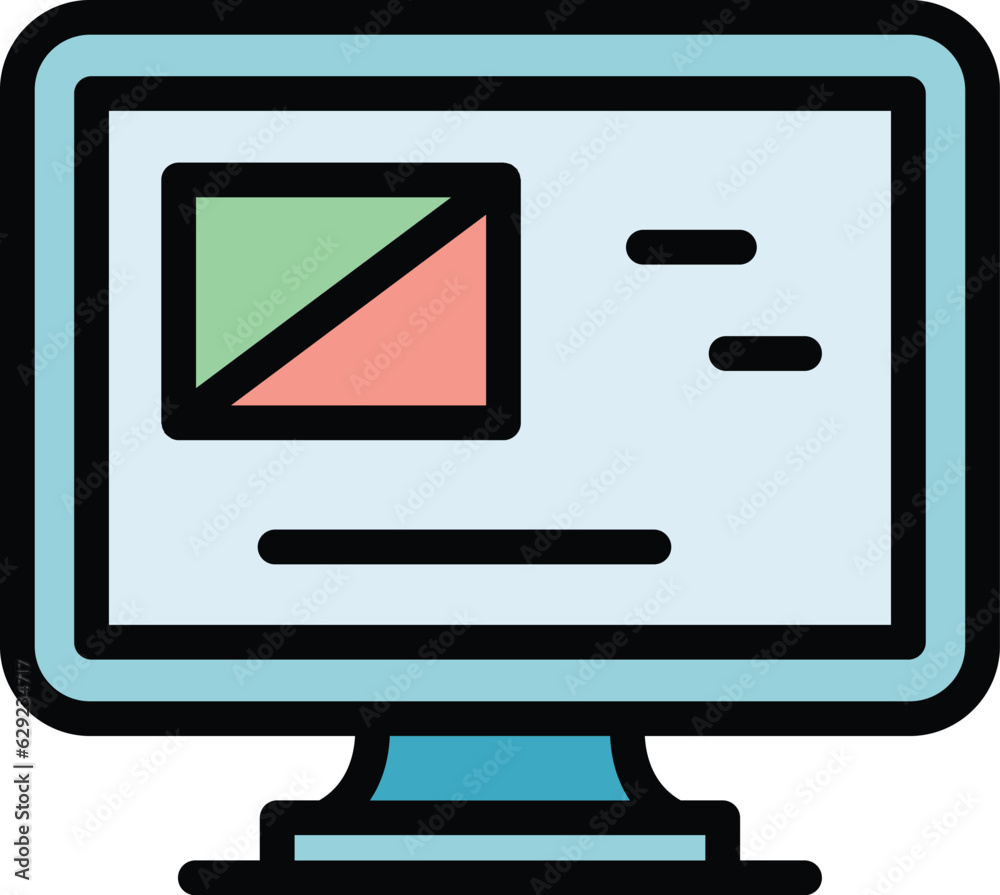 Wall mural cms digital brand icon outline vector. code design. web development color flat