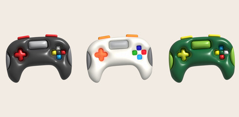 3d icon joystick gamepad game console or game controller Computer game. minimalist cartoon style