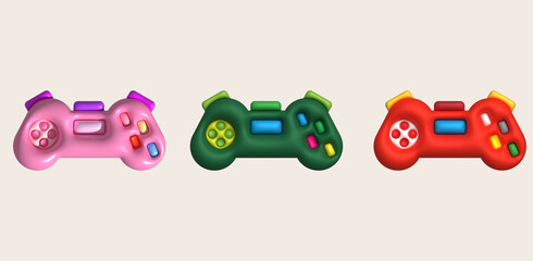 3d icon joystick gamepad game console or game controller Computer game. minimalist cartoon style © Jonh_Walker