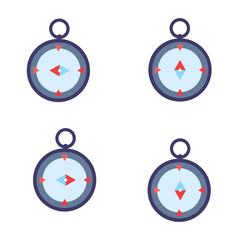 a set of compasses with multiple directions