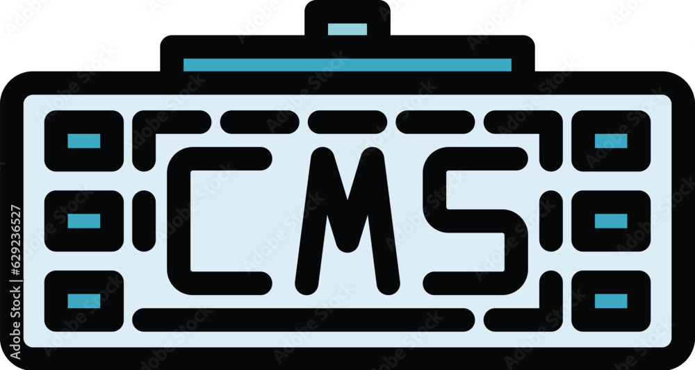 Poster cms keyboard icon outline vector. web design. graphic code color flat