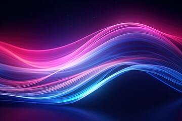 Fototapeta premium abstract futuristic background with pink blue glowing neon moving high speed wave lines and bokeh lights. Data transfer concept Fantastic wallpaper