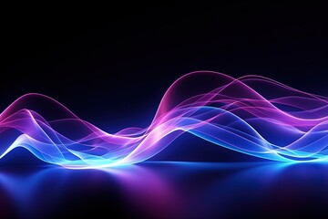 Naklejka premium abstract futuristic background with pink blue glowing neon moving high speed wave lines and bokeh lights. Data transfer concept Fantastic wallpaper