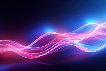 Naklejka premium abstract futuristic background with pink blue glowing neon moving high speed wave lines and bokeh lights. Data transfer concept Fantastic wallpaper