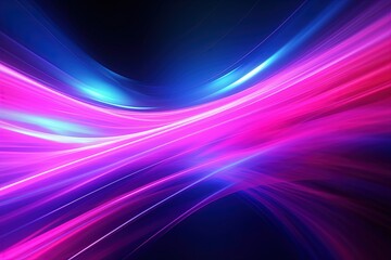 Fototapeta premium abstract futuristic background with pink blue glowing neon moving high speed wave lines and bokeh lights. Data transfer concept Fantastic wallpaper