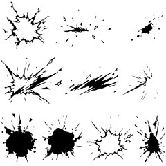 set of power blast comic action effect drawing lines generated with AI