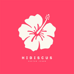 ハイビスカス フラットデザインアイコン ベクターイラスト © creamfeeder
