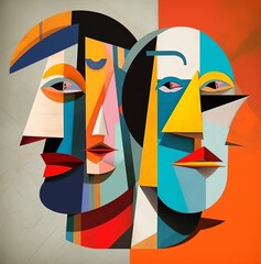 abstract face art illustration design